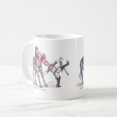 Tasse drôle de bande dessinée de bleus et de (Devant gauche)
