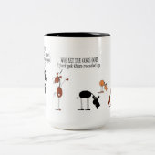 Tasse drôle de bande dessinée de cheval et de (Centre)