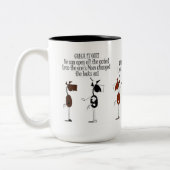 Tasse drôle de bande dessinée de cheval et de (Gauche)