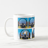Tasse drôle de bande dessinée de pilote d'avion de