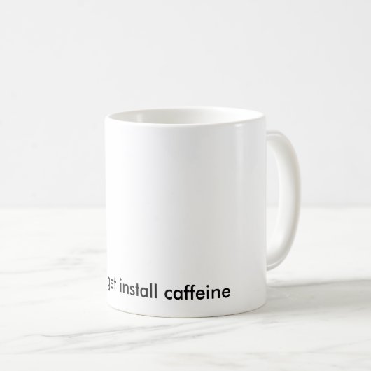 Tasse drôle de blanc de caféine de Linux Sudo (Devant droit)