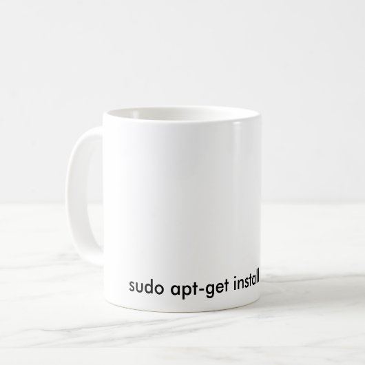 Tasse drôle de blanc de caféine de Linux Sudo (Devant gauche)
