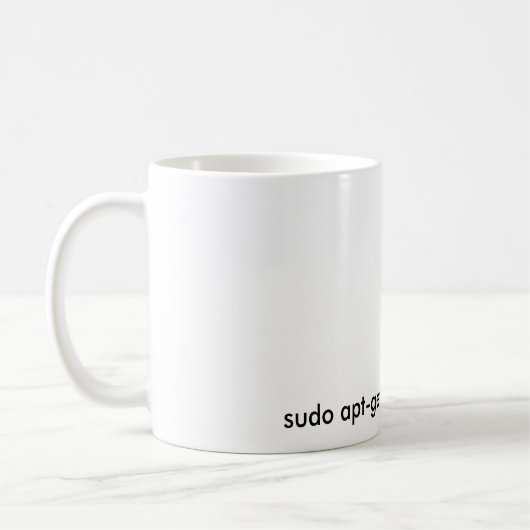 Tasse drôle de blanc de caféine de Linux Sudo (Gauche)