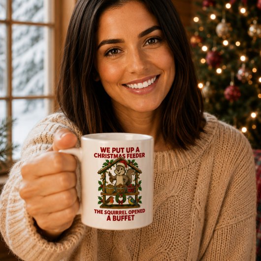 Tasse drôle de buffet d'écureuil pour mangeoire à