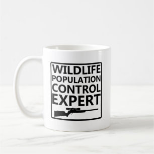 Tasse drôle de chasse de contrôle démographique