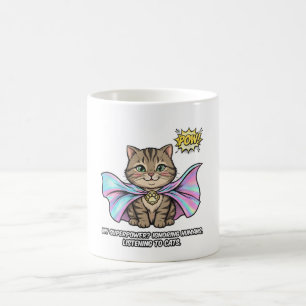 Tasse drôle de Chasseur de Chat – Cape de Super-hé