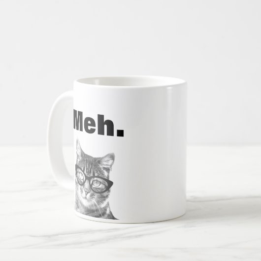 Tasse drôle de chat de citation d'apathie de meme (Devant gauche)