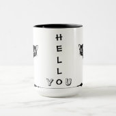 Tasse drôle de chat noir Peekaboo (Centre)