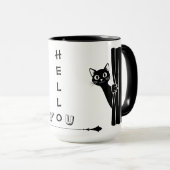 Tasse drôle de chat noir Peekaboo (Devant droit)