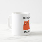 Tasse drôle de chat 'Pas de pensées, juste des col (Devant gauche)