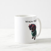 Tasse drôle de "chien de saucisse" de teckel de (Devant droit)