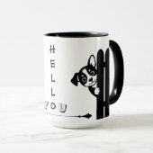 Tasse drôle de chiot Peekaboo (Devant droit)