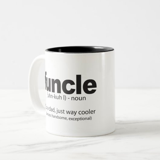 Tasse drôle de citation de définition de Funcle (Devant gauche)