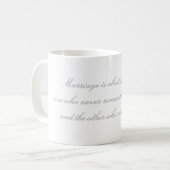 Tasse drôle de citation de mariage de mariages (Devant gauche)