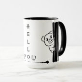 Tasse drôle de cochon Peekaboo (Devant droit)