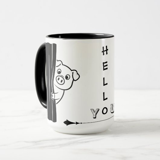 Tasse drôle de cochon Peekaboo (Devant gauche)