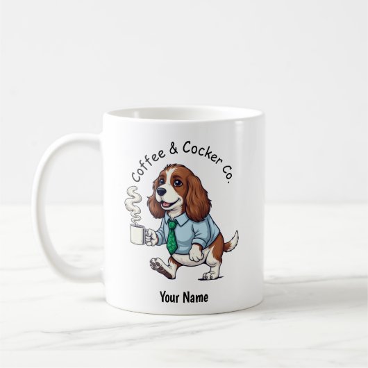 Tasse drôle de Cocker Spaniel anglais en costume d (Gauche)