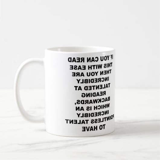 Tasse drôle de compétence à l'envers (Gauche)