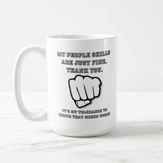 Tasse drôle de Compétences Sociales (Gauche)