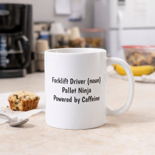 Tasse drôle de conducteur de chariot élévateur Cad