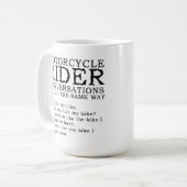 Tasse drôle de conversations de moto (Devant gauche)
