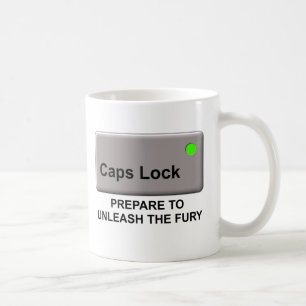 Tasse drôle de fureur de verrouillage des majuscul