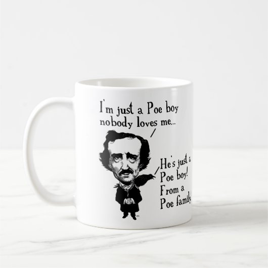 Tasse drôle de garçon d'Edgar Allan Poe ou tasse (Gauche)