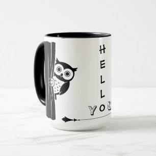 Tasse drôle de hibou Peekaboo