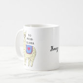 Tasse drôle de lama personnalisée par tasse faite (Devant gauche)