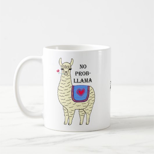 Tasse drôle de lama personnalisée par tasse faite (Gauche)