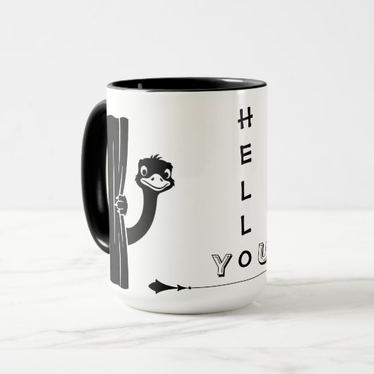 Tasse drôle de l'autruche Peekaboo (Devant gauche)