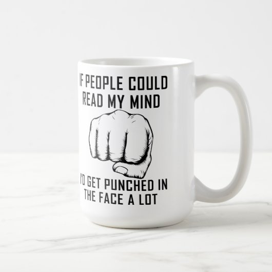 Tasse Drôle de Lecture dans les Esprits Punching (Droite)
