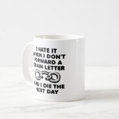 Tasse drôle de lettre en chaîne mortelle (Devant gauche)