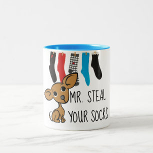 Tasse drôle de M. Steal Your Socks Chihuahua