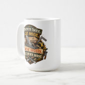 Tasse drôle de menuiserie Mesure deux fois Mug (Devant gauche)