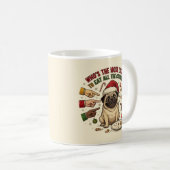 Tasse drôle de Noël Chien Pug (Devant droit)