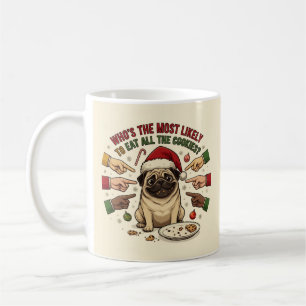 Tasse drôle de Noël Chien Pug