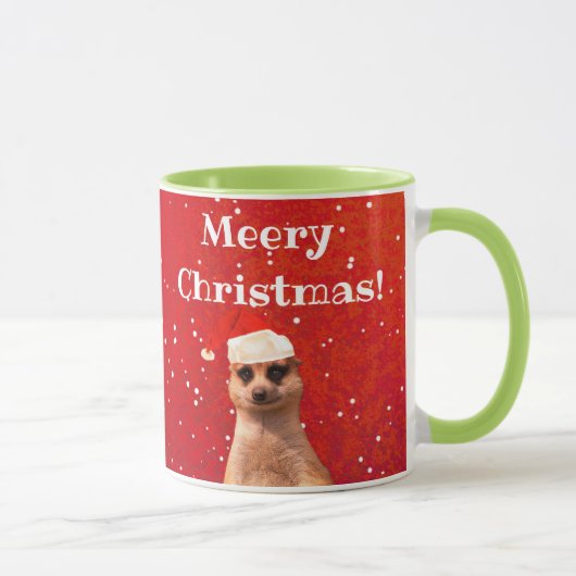 Tasse drôle de Noël de Noël de Meerkat Meery (Droite)