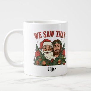Tasse drôle de Noël où Jésus voit le Père Noël
