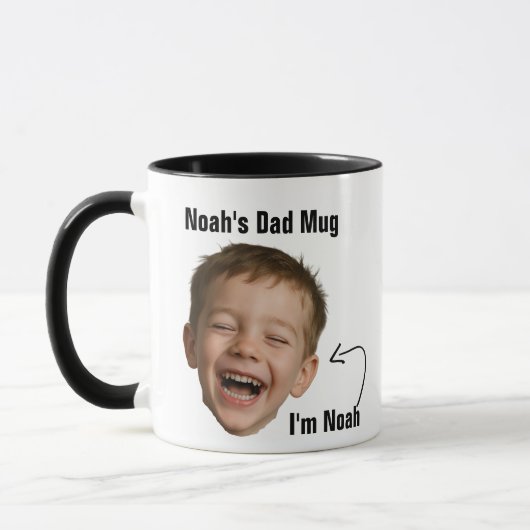 Tasse drôle de photo de visage de papa - Cadeau de (Gauche)