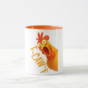 Tasse drôle de poulet F Caw F   Rave de coq d'Hall