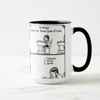 Tasse drôle de roche de géologie