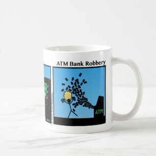Tasse drôle de Stickman de vol de banque