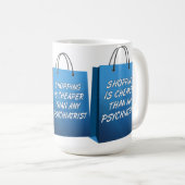 Tasse Drôle de Thérapie par le Shopping (Devant droit)