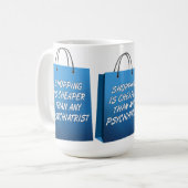 Tasse Drôle de Thérapie par le Shopping (Devant gauche)