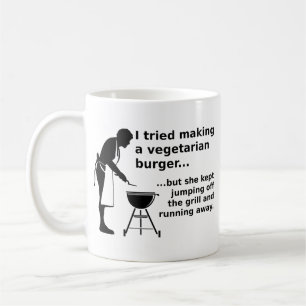 Tasse drôle de viande de burger végétarien humour