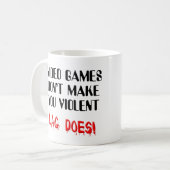 Tasse drôle de violence de retard de jeu vidéo (Devant gauche)