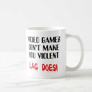 Tasse drôle de violence de retard de jeu vidéo