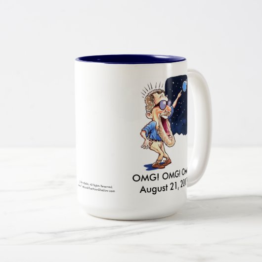 Tasse drôle d'éclipse - 15 onces (Devant droit)