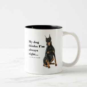 Tasse drôle d'épouse du dobermann v